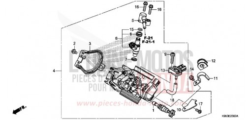 CORPS DE PAPILLON CRF250RJ de 2018